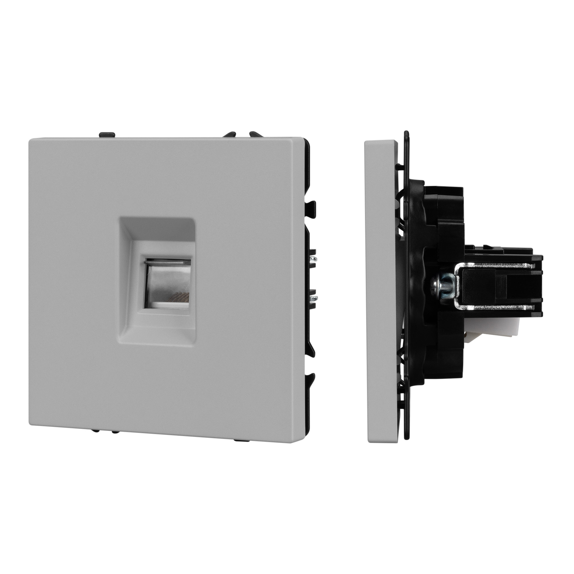 ARL NOBE Розетка компьютерная софт-тач никель SCT-MPC1-SFPL-IS (RJ-45, CAT6) (Arlight)