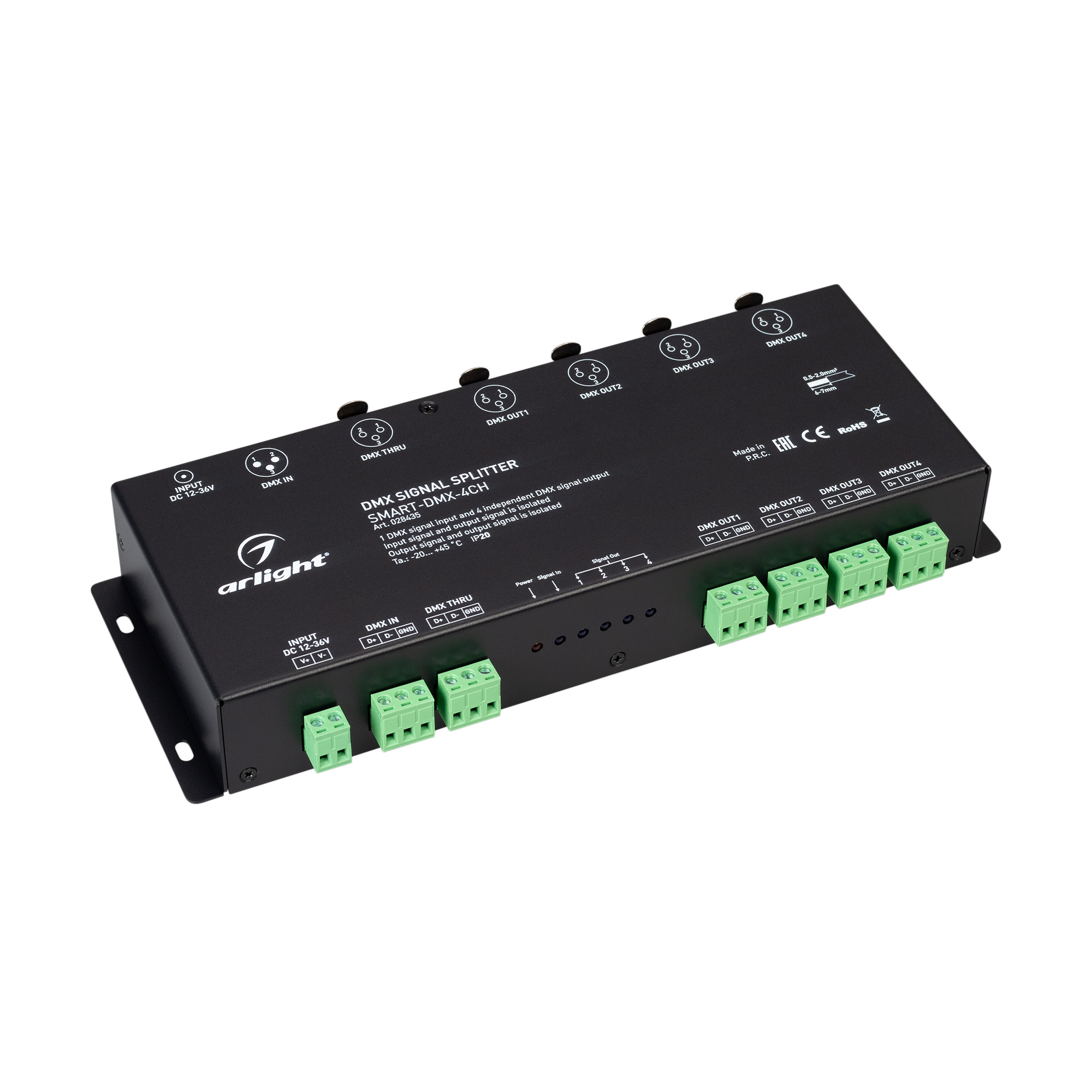 DMX-сплиттер SMART-DMX-4CH (12-36V, XLR3) (Arlight, IP20 Металл, 5 лет)