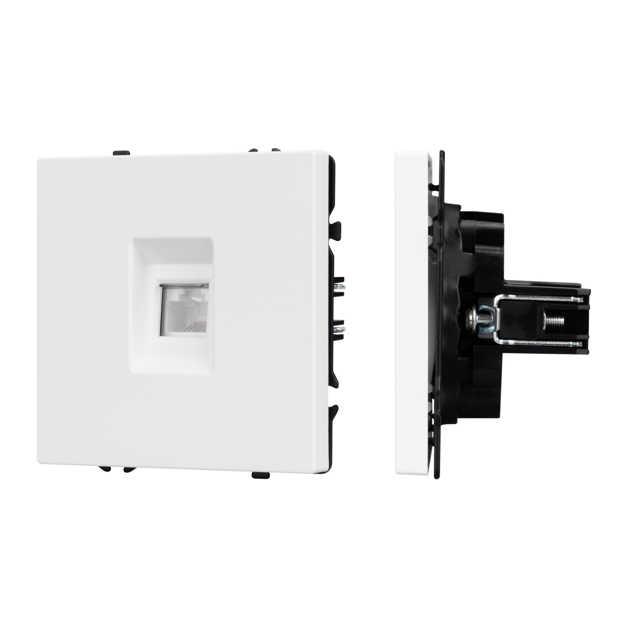 ARL NOBE Розетка компьютерная софт-тач белый кварц SCT-MPC1-SFPL-WH (RJ-45, CAT6) (Arlight)