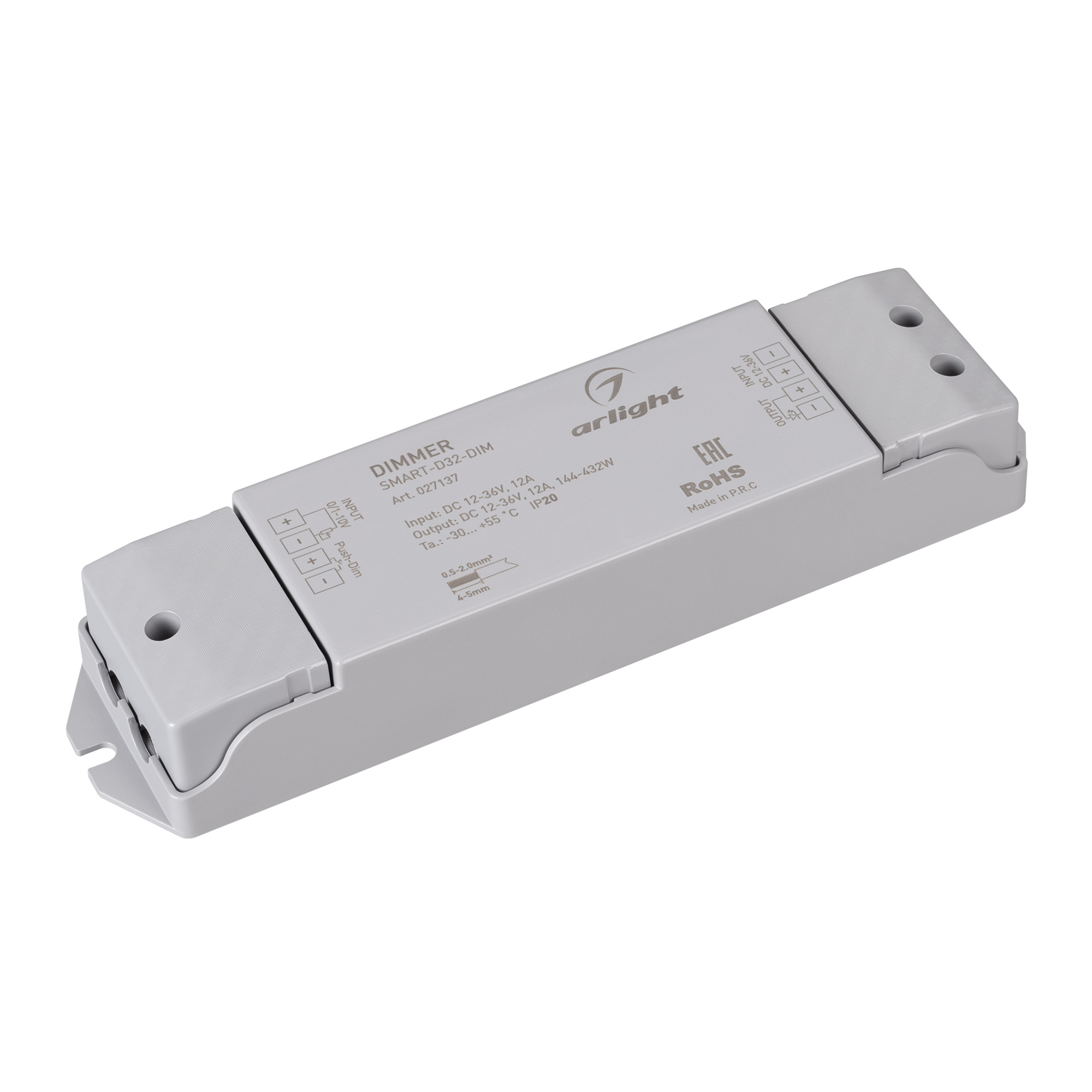 Диммер SMART-D32-DIM (12-36V, 12A, 0/1-10V) (Arlight, IP20 Пластик, 5 лет)