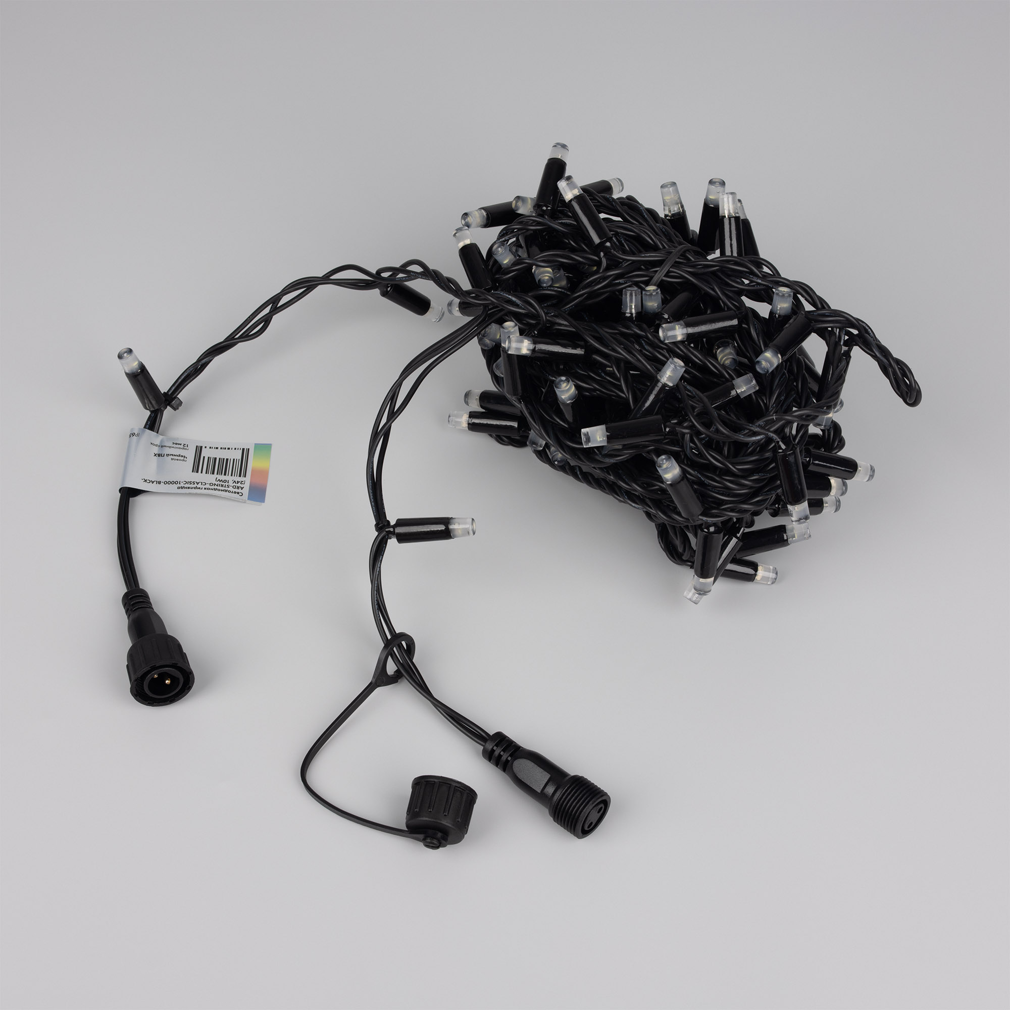 Светодиодная гирлянда ARD-STRING-PRO-10000-BLACK-95LED-LIVE RGBW-DMX (24V, 10W) (Ardecoled, IP65, 2 года)