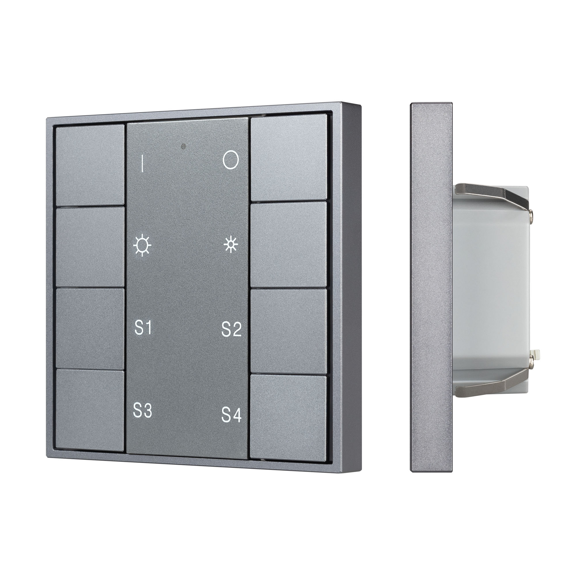 INTELLIGENT ARLIGHT Кнопочная панель DALI-201-23-1G-4SC-DIM-DT6-IN Silver (BUS, Frame) (IARL, IP20 Металл, 3 года)