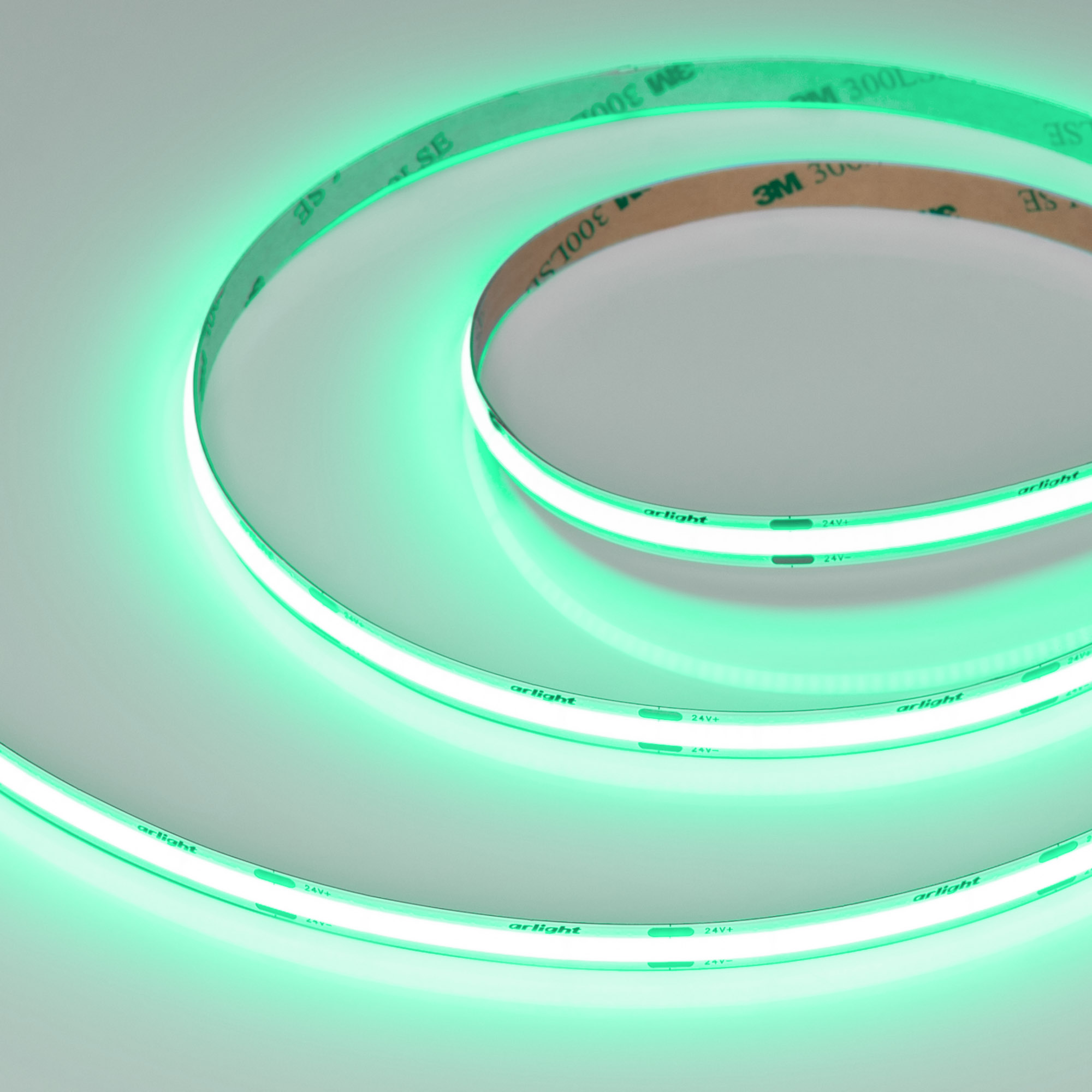 Лента COB-X480-8mm 24V Green (8 W/m, IP20, 5m) (Arlight)