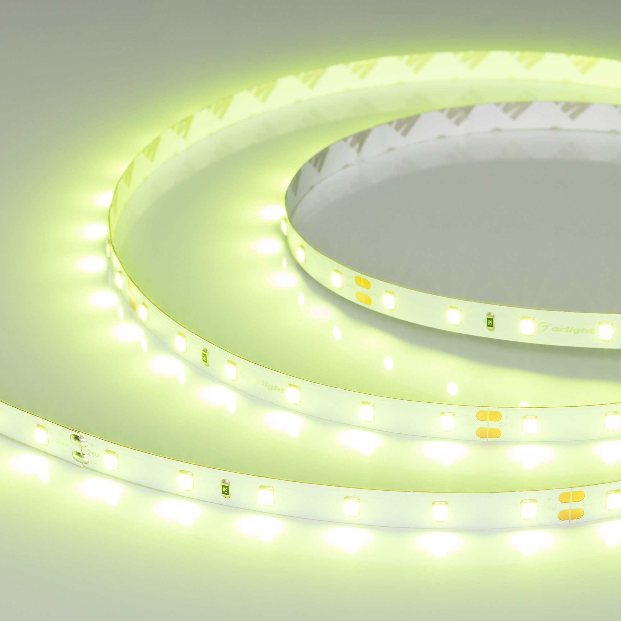 Лента RT-A60-8mm 24V Spring Green (4.8 W/m, IP20, 5m) (Arlight)