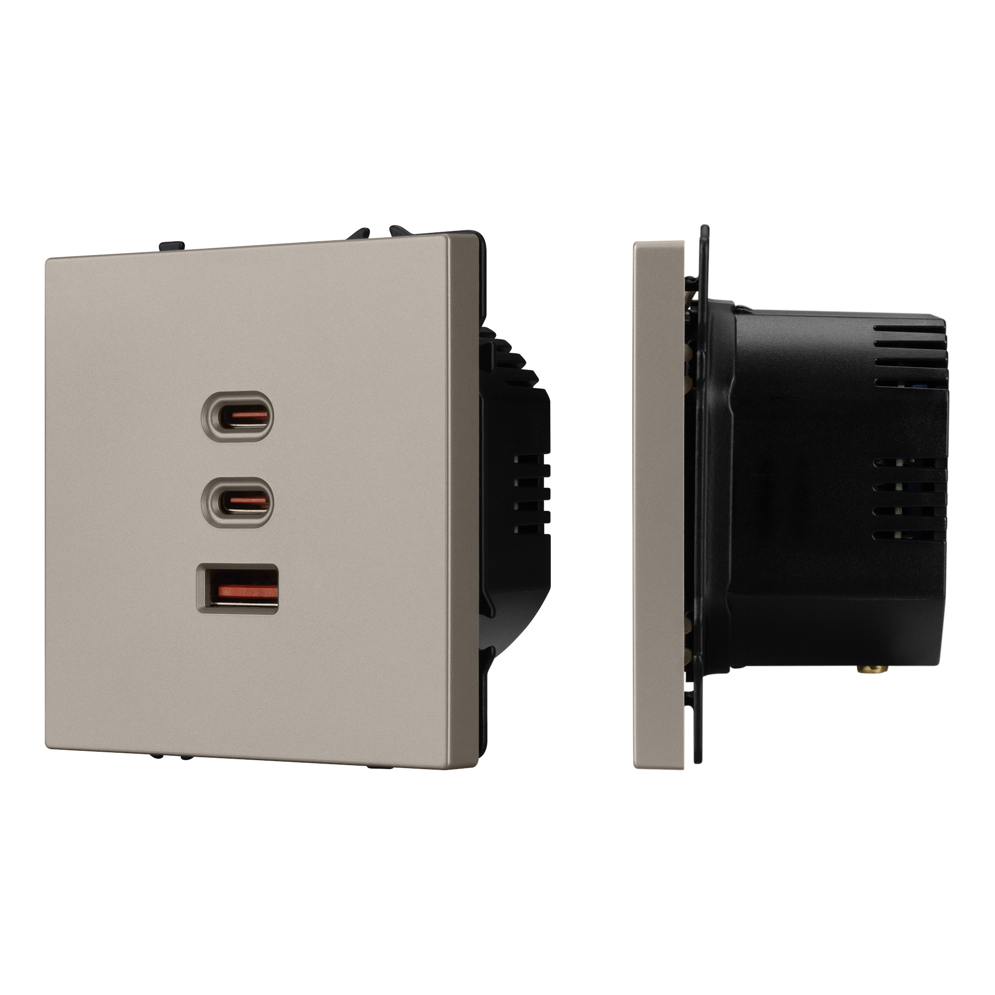 Механизм розетки с быстрой USB зарядкой SCT-NOBE-MUACC-SFPL-FC-CA (65W, QC3) (Arlight)