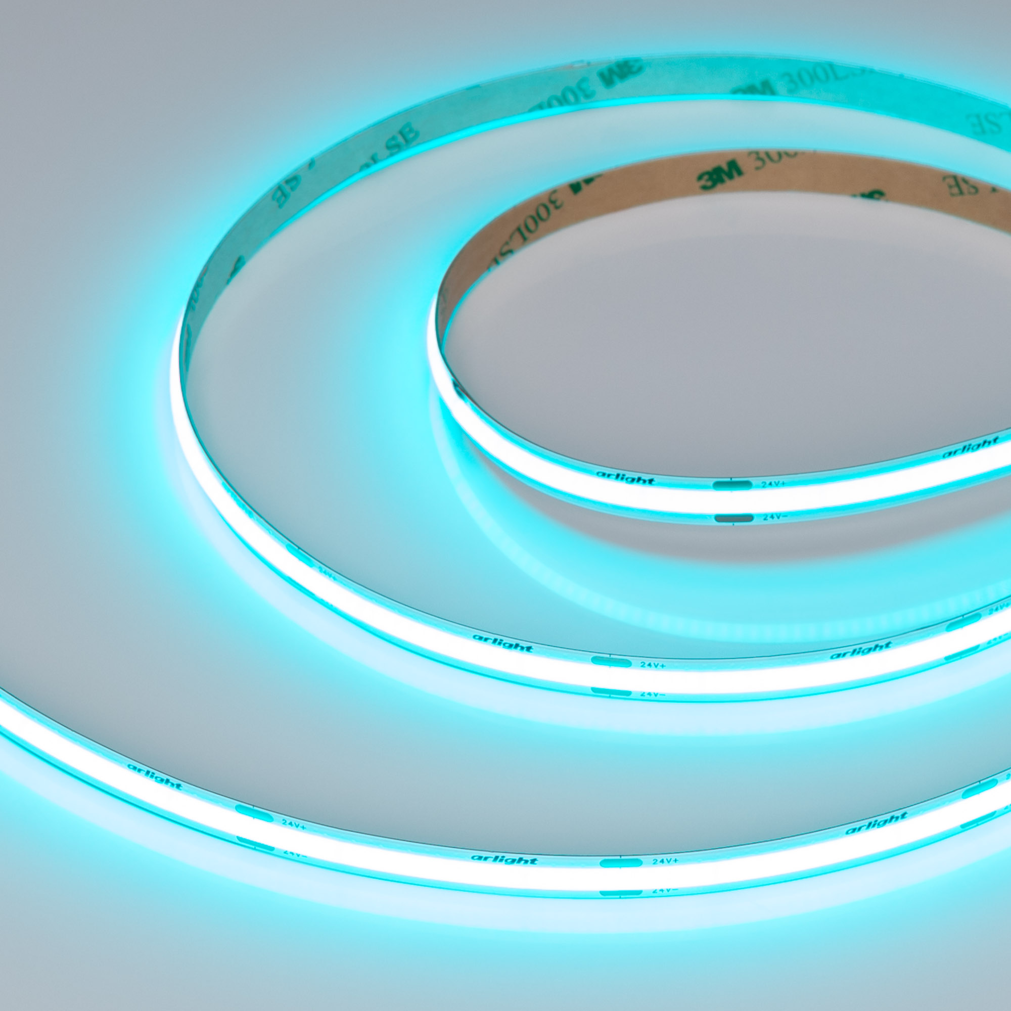 Лента COB-X480-8mm 24V Aquamarine (8 W/m, IP20, 5m) (Arlight)