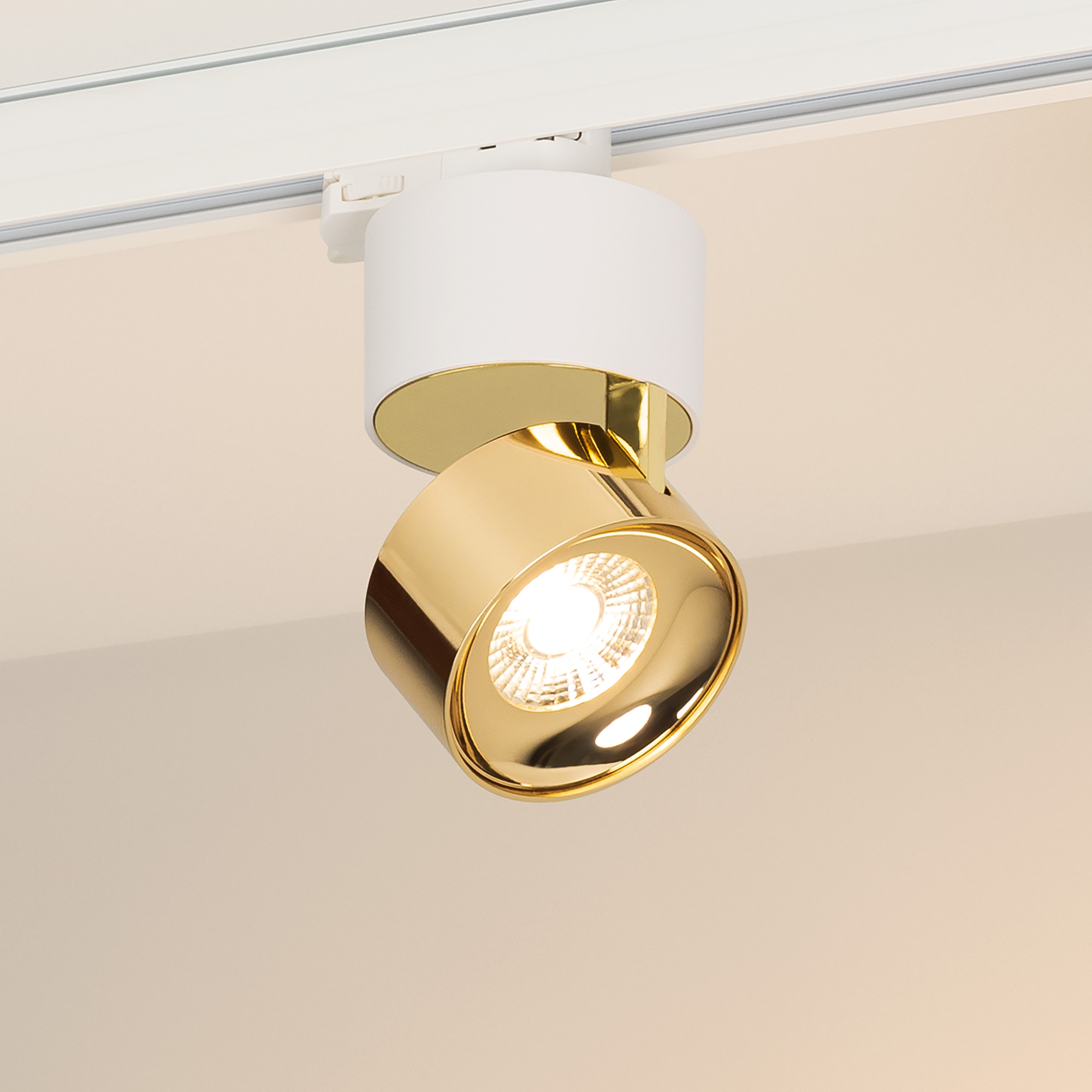 Светильник SP-PLURIO-TRACK-4TR-R77-9W Warm3000 (WH-BRS, 36 deg, 230V) (Arlight, IP20 Металл, 3 года)