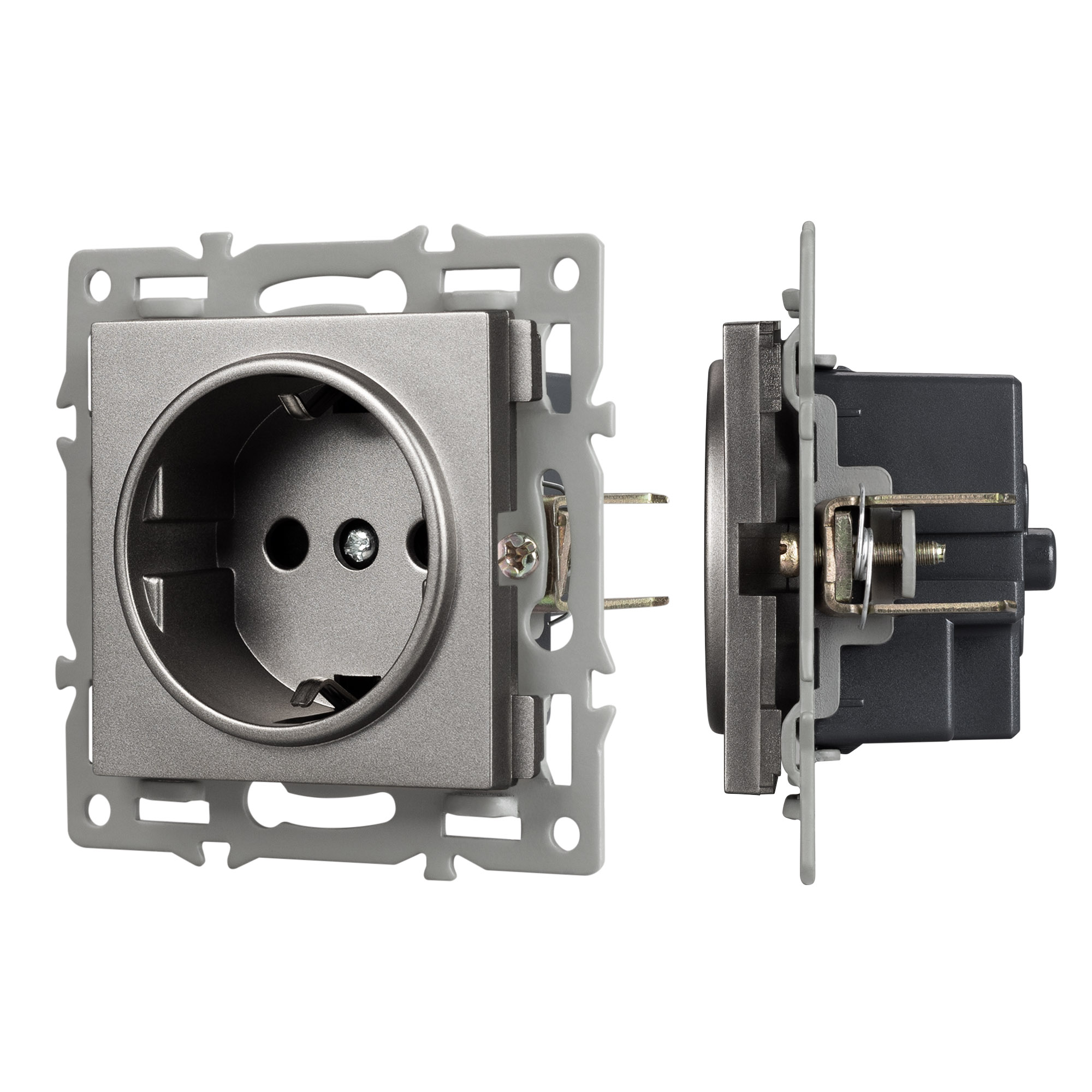 Механизм электрической розетки SCT-MEU1-PL-GR (250V, 16A) (Arlight)