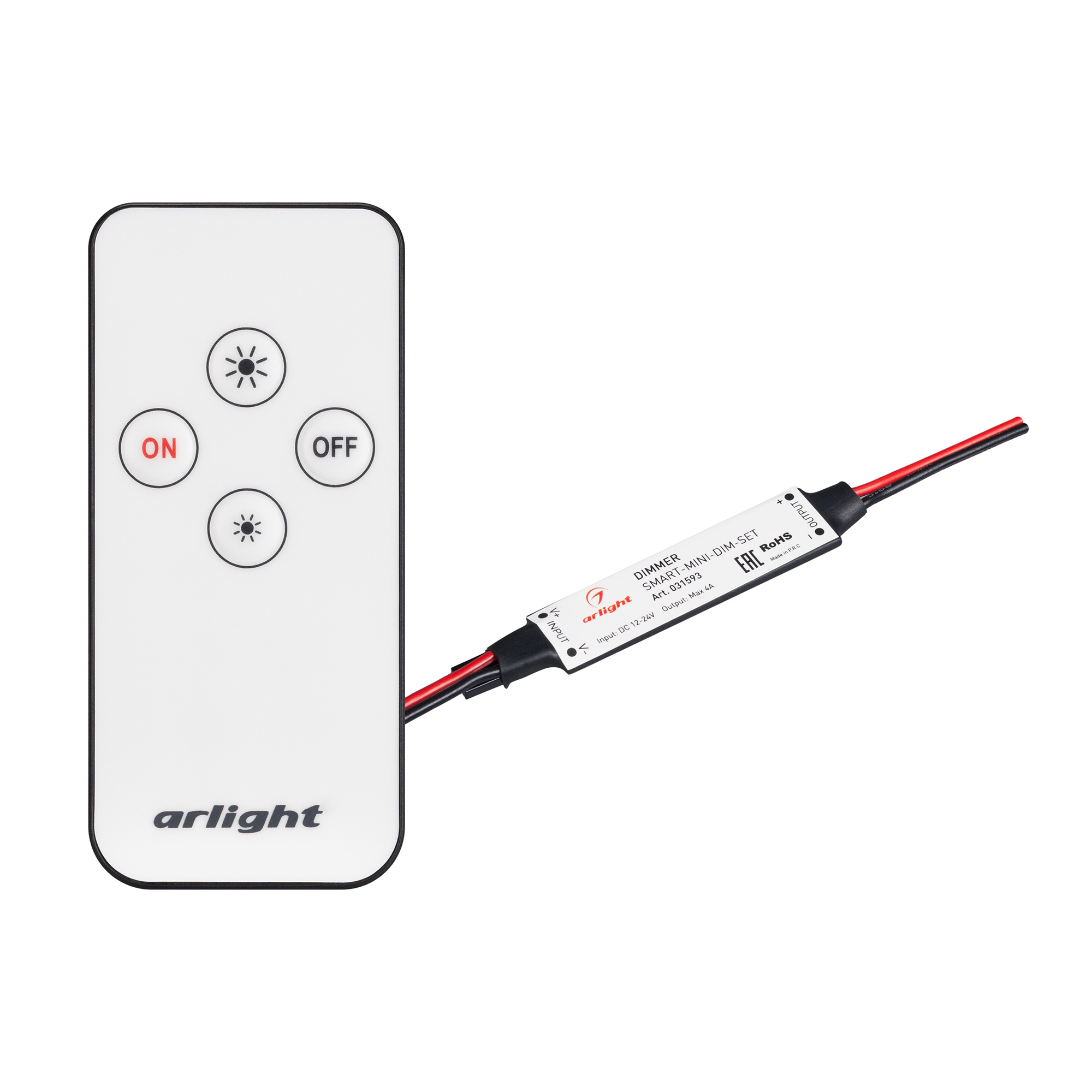 Диммер SMART-MINI-DIM-SET (12-24V, 1x4A, ПДУ 4кн, IR) (Arlight, IP20 Пластик, 5 лет)