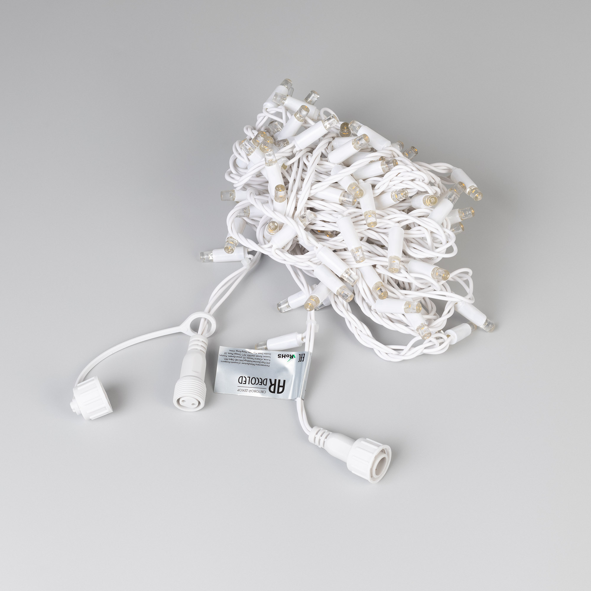 Светодиодная гирлянда ARD-STRING-CLASSIC-10000-WHITE-100LED-FLASH WARM (230V, 7W) (Ardecoled, IP65, 1 год)