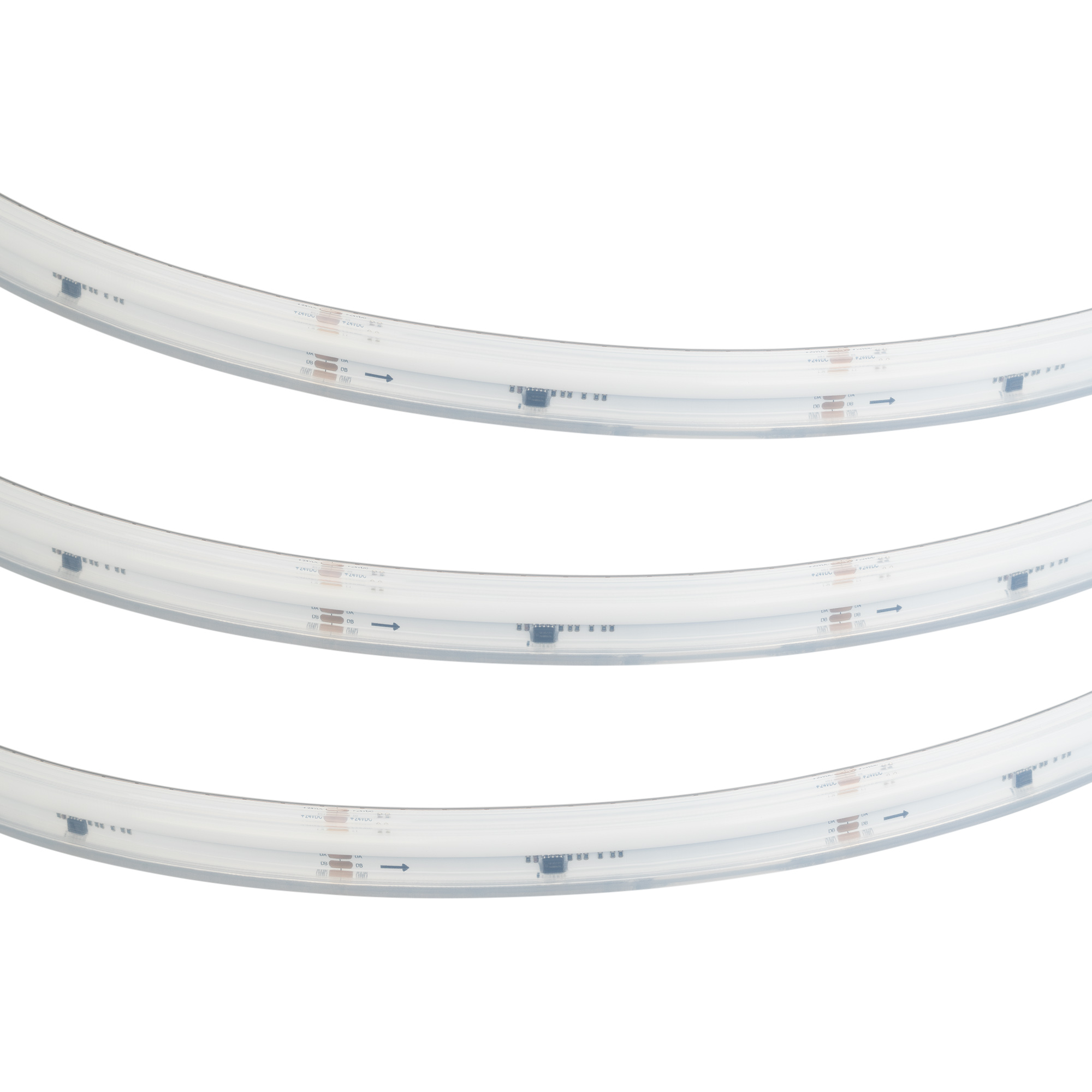 Лента герметичная DMX-COB-PS-X1008-21mm 24V RGB-PX126 (11 W/m, IP67, CSP, 5m) (Arlight)