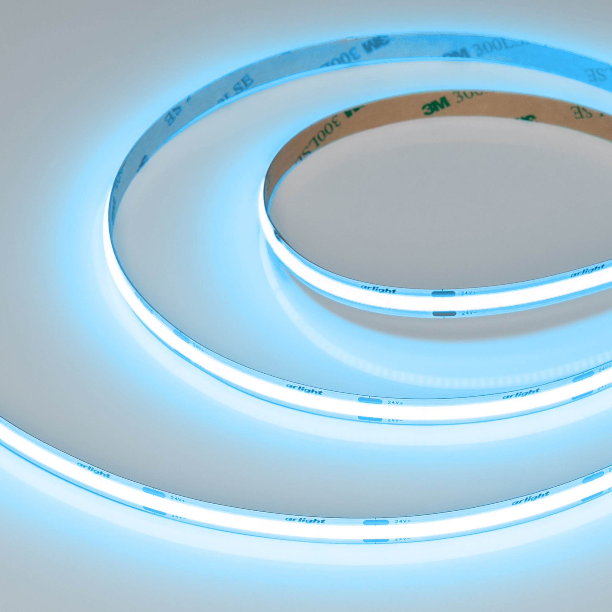 Лента COB-X480-8mm 24V Sky Blue (8 W/m, IP20, 5m) (Arlight)