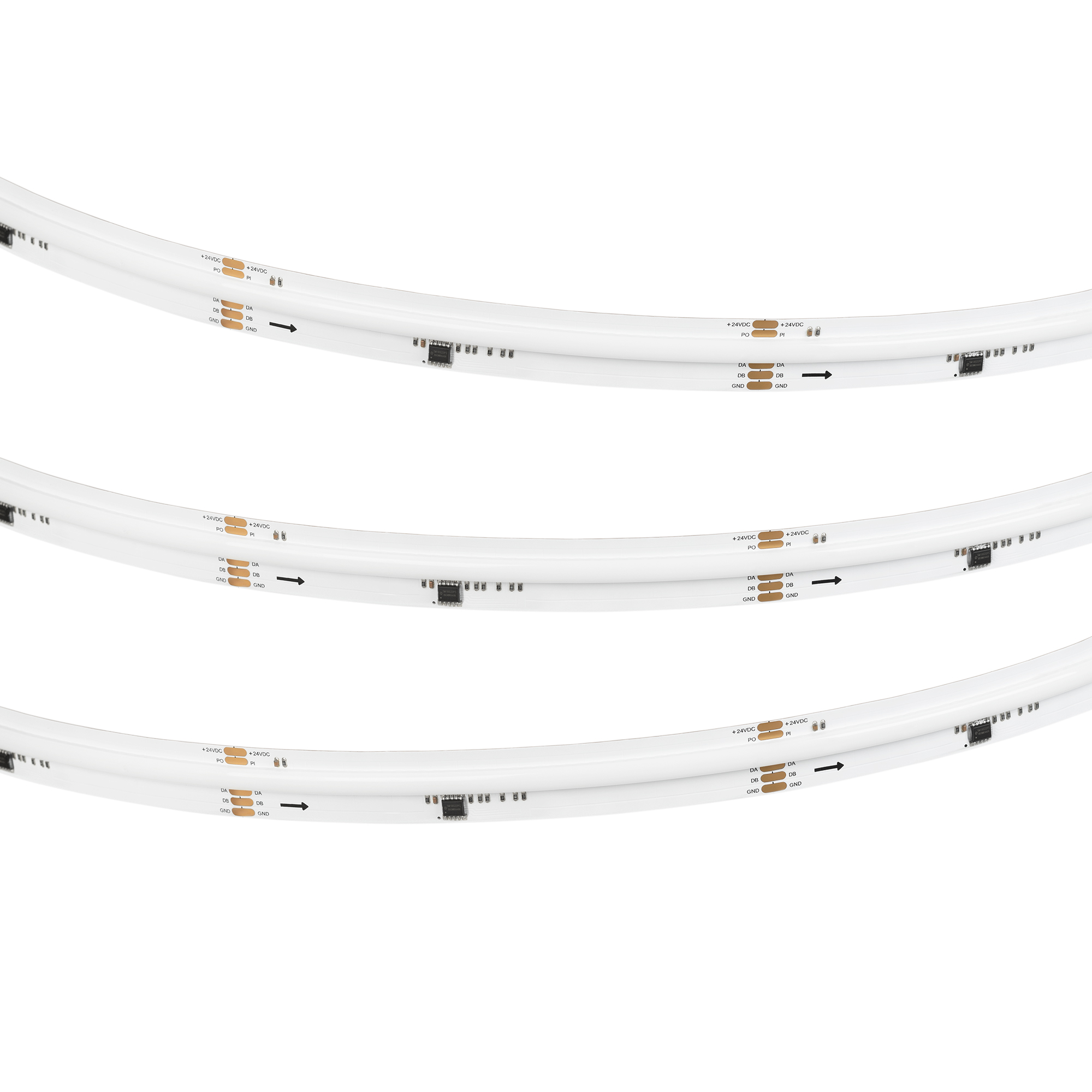 Лента DMX-COB-X1008-18mm 24V RGB-PX126 (11 W/m, IP20, CSP, 5m) (Arlight)