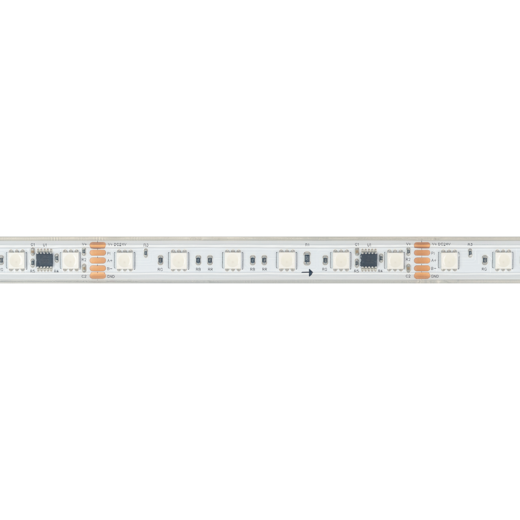 Лента герметичная DMX-PS-B60-15mm 24V RGB-PX6 (15W/m, IP67, 5060, 5m) (Arlight)