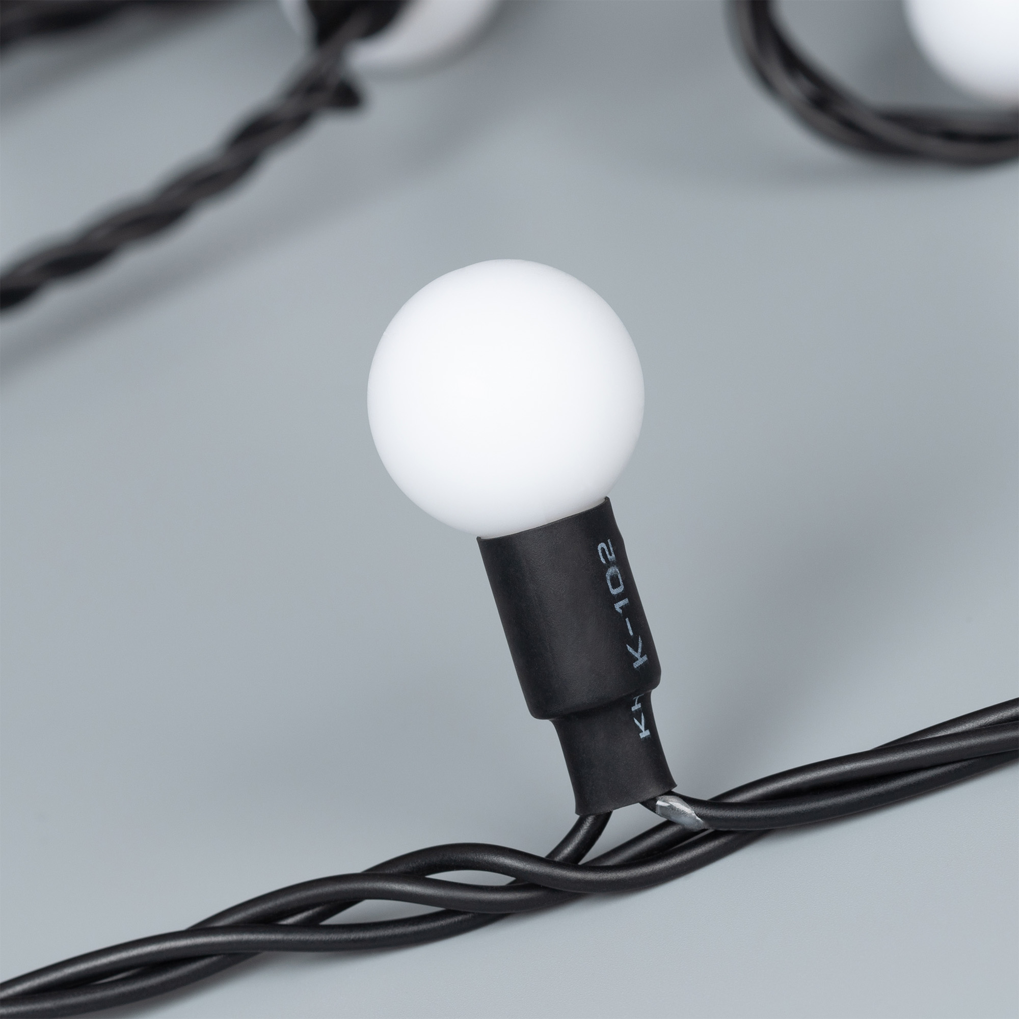 Светодиодная гирлянда ARD-BALL-CLASSIC-D23-10000-BLACK-80LED WARM (230V, 3.5W) (Ardecoled, IP65)