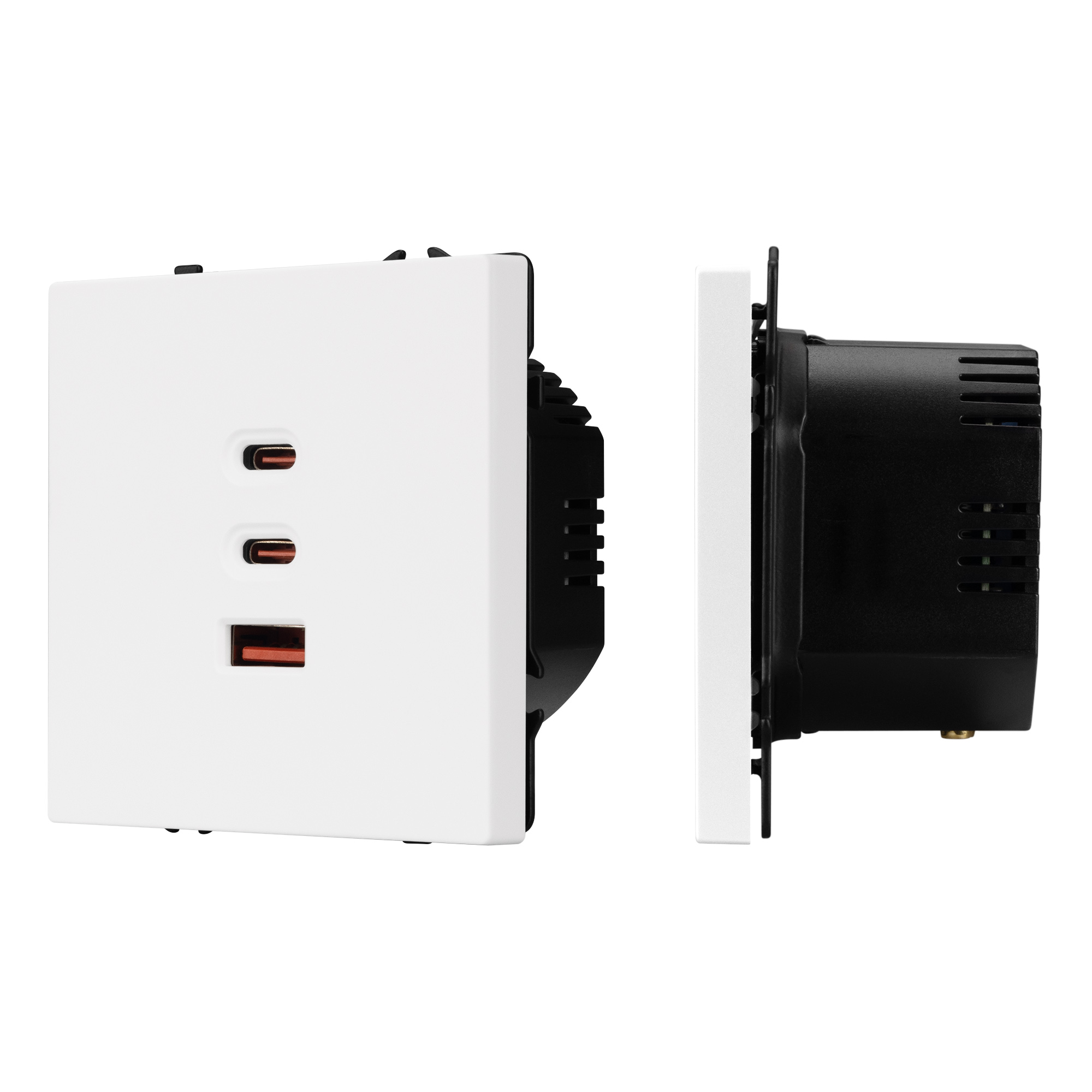 ARL NOBE USB Розетка тип А+С+С софт-тач белый кварц SCT-MUACC-SFPL-FC-WH (65W, QC3) (Arlight)