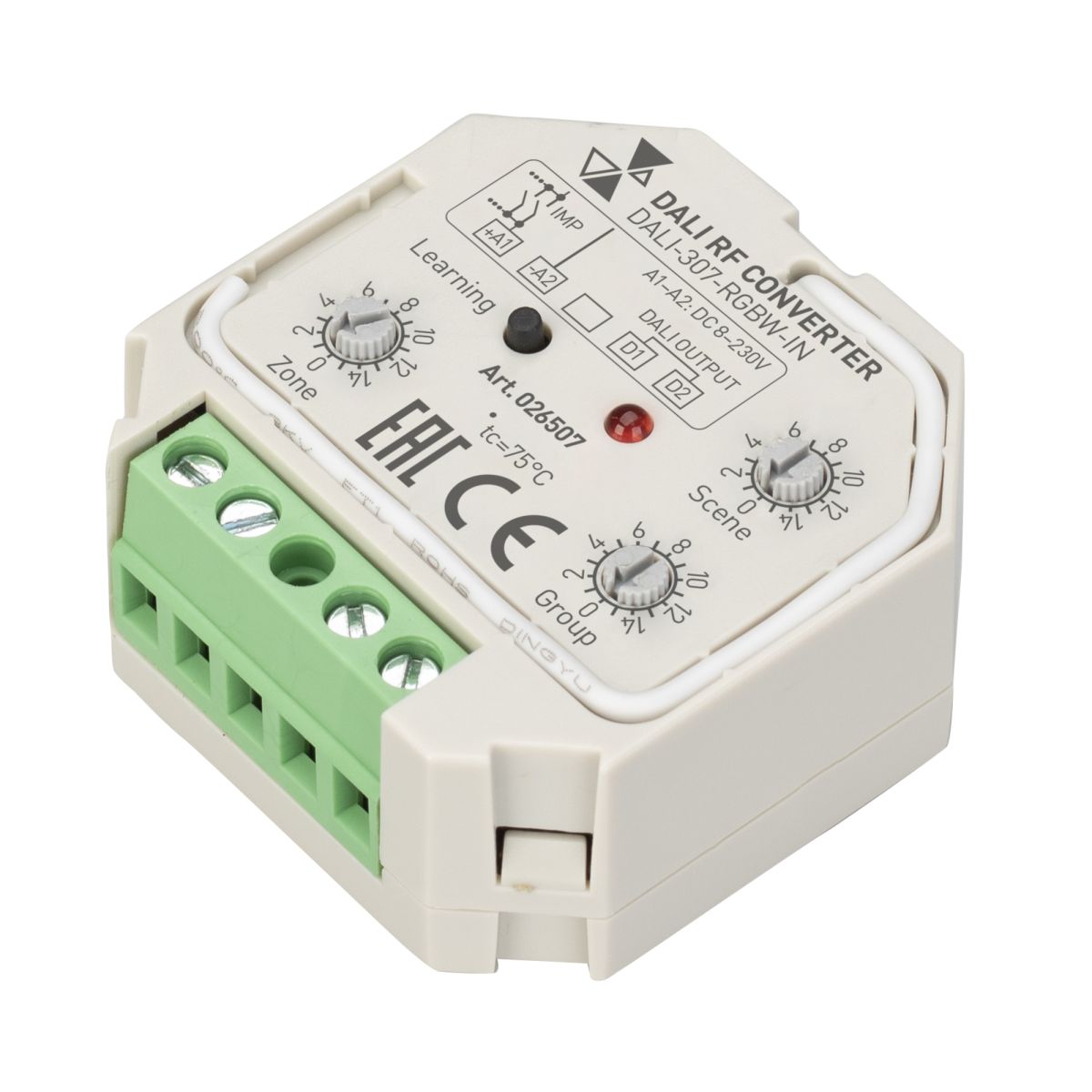 INTELLIGENT ARLIGHT Конвертер RF-сигнала DALI-307-RGBW-IN (DALI-BUS, RF, PUSH) (IARL)
