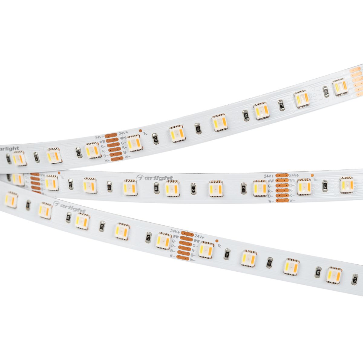 Лента RT-B60-12mm 24V RGBW-MIX-5-in-1 (20 W/m, IP20, 5060, 5m) (Arlight, RGB-CCT, RGB-MIX, RGB-White MIX)