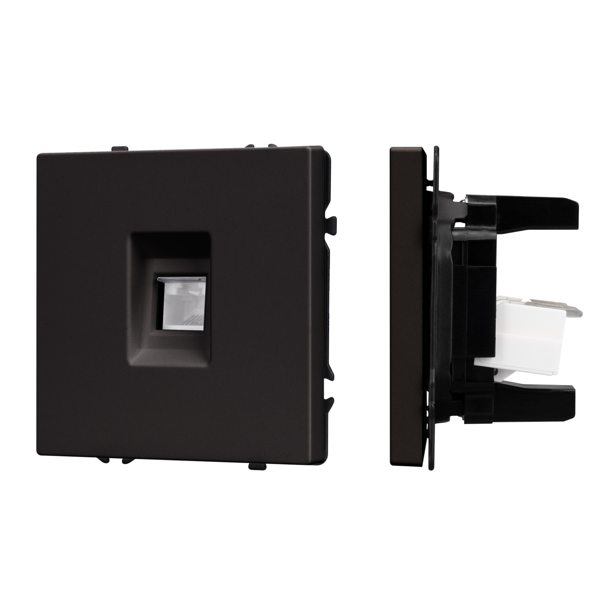 Механизм компьютерной розетки SCT-NOBE-MPC1-SFPL-BK (RJ-45, CAT6) (Arlight, Черный оникс)
