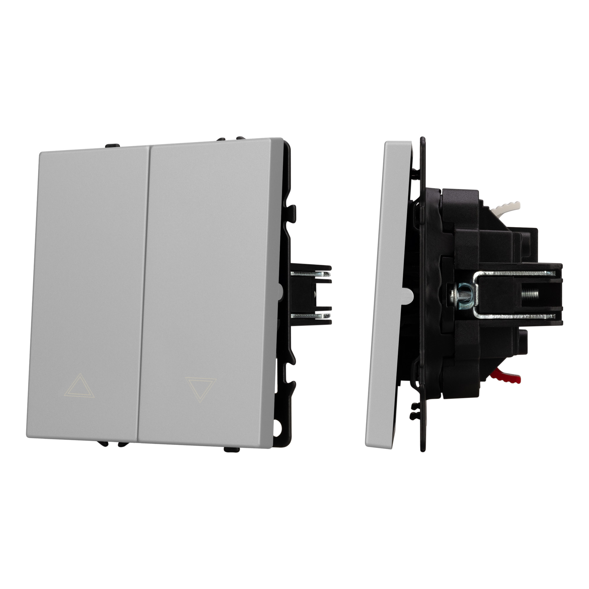 ARL NOBE Выключатель управления шторами 2 кл софт-тач никель SWT-MKR2-SFPL-IS (250V, 10A) (Arlight)