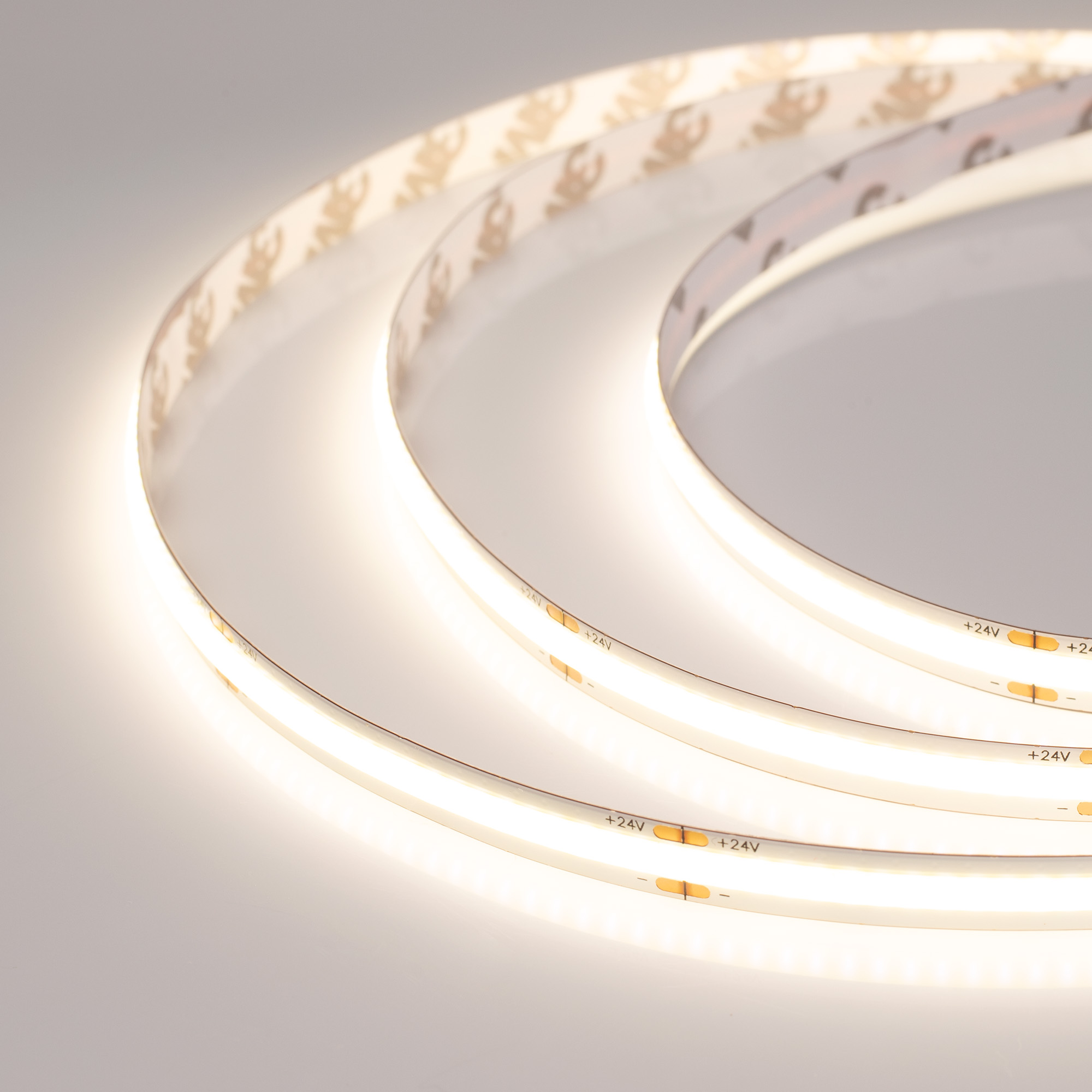 Лента COB-X378-8mm 24V Warm3500 (11 W/m, IP20, 5m) (Arlight)