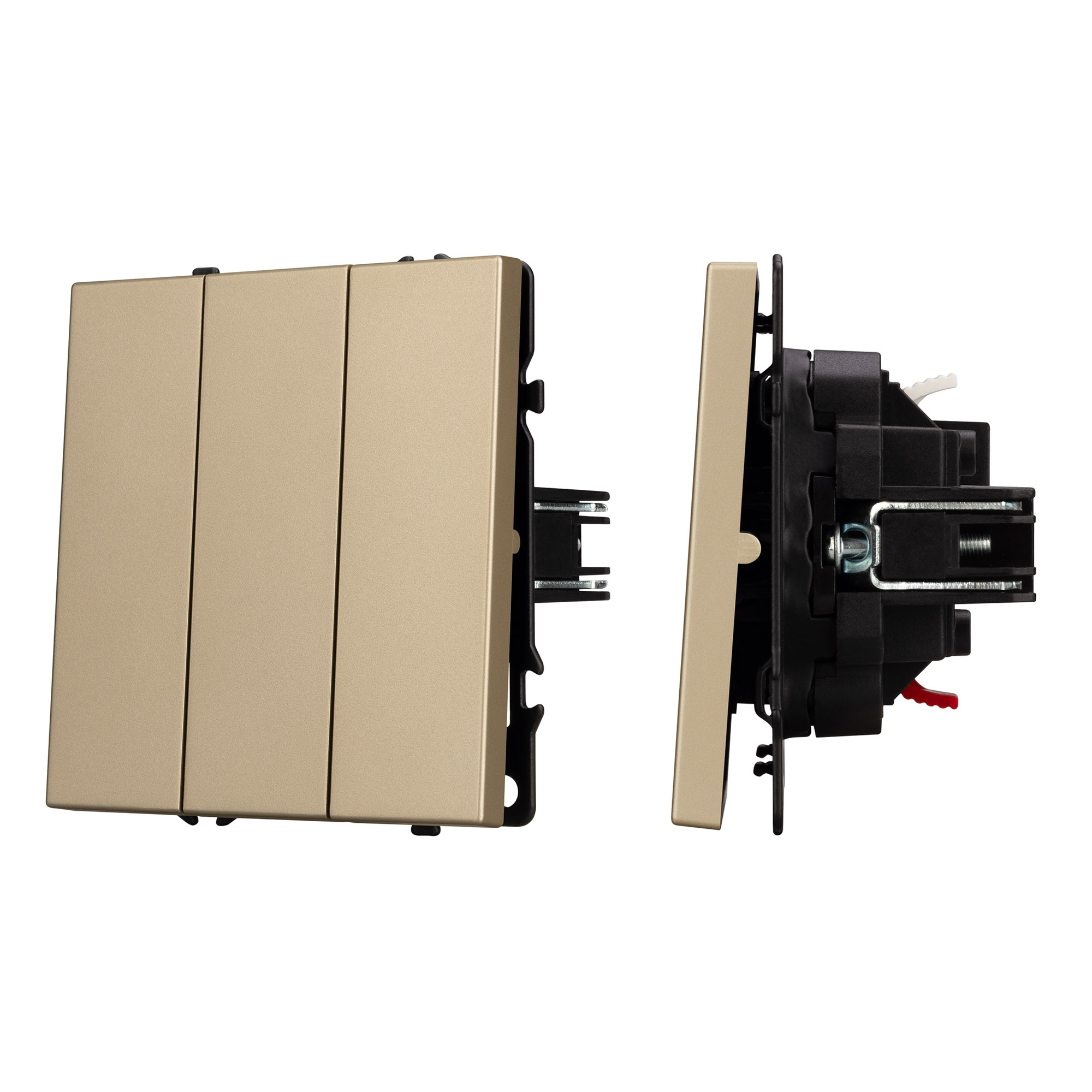ARL NOBE Выключатель 3 кл софт-тач золотой песок SWT-MK03-SFPL-GD (250V, 10A) (Arlight)