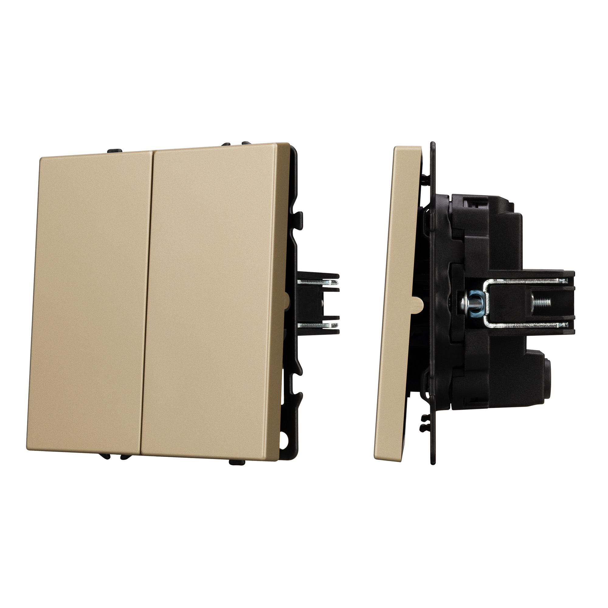 ARL NOBE Выключатель перекрёстный 2 кл софт-тач золотой песок SWT-MKX2-SFPL-GD (250V, 10A) (Arlight)