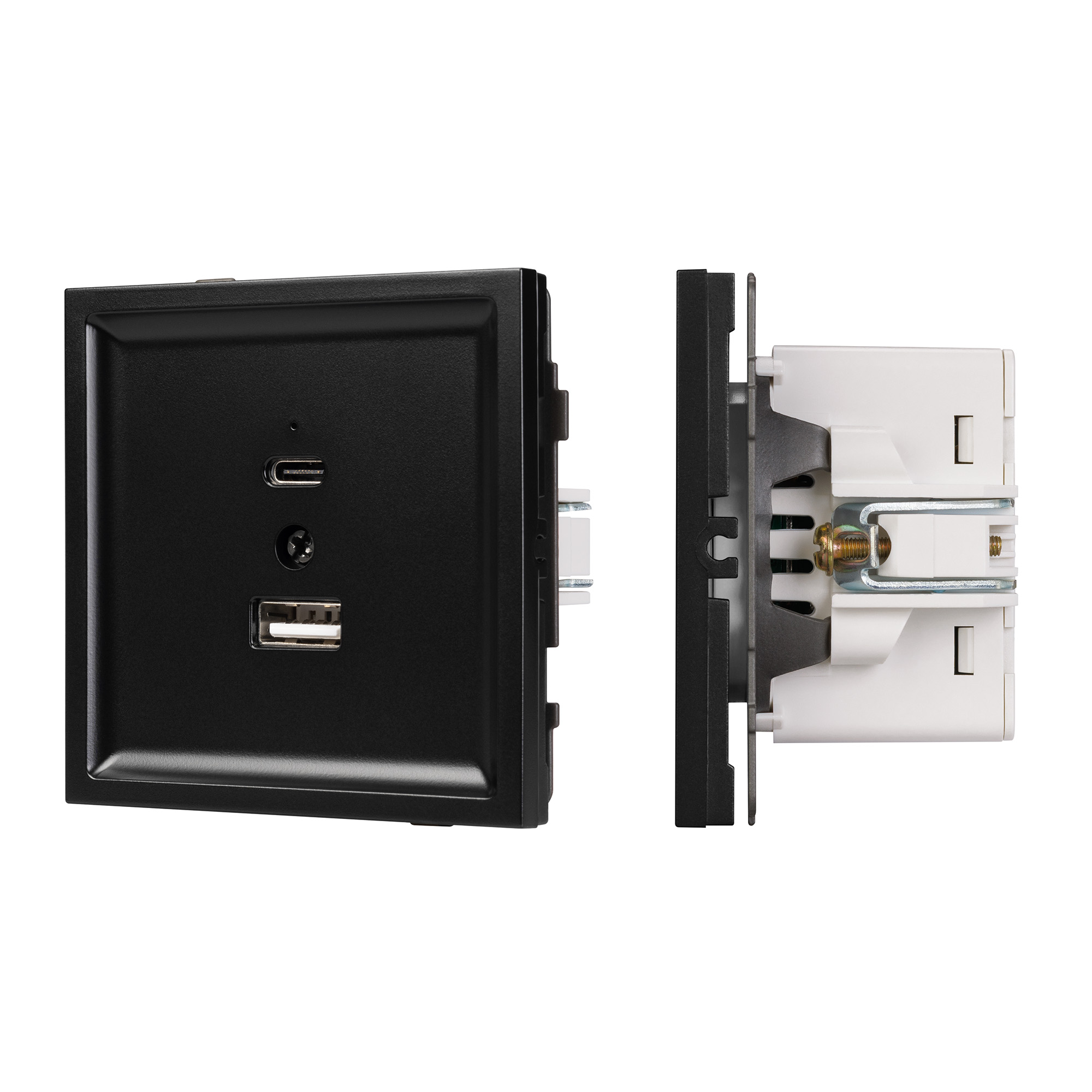 Механизм USB розетки SCT-TENDO-MUAC-PL-BK (5V, 3A, QC3) (Arlight, Черный)