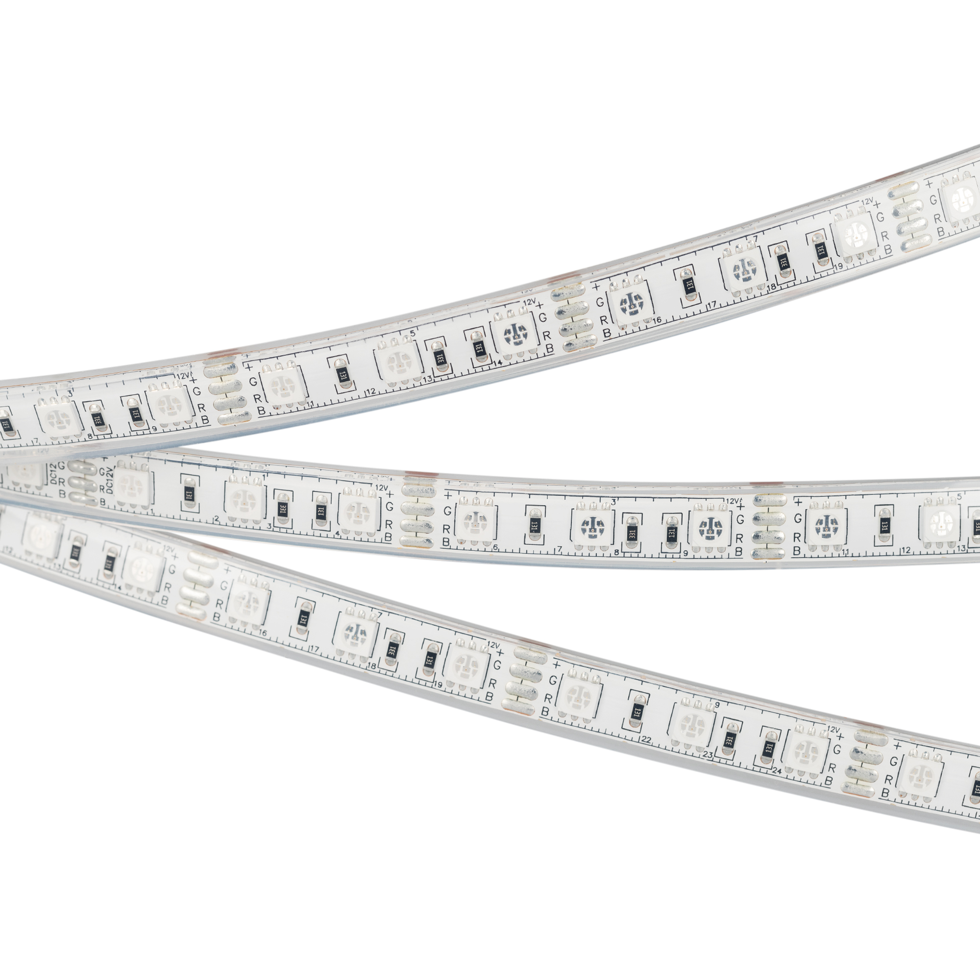 Лента герметичная RTW-PU-B60-12.5mm 12V RGB (14.4 W/m, IP68, Wire 2m, 5m) (Arlight)