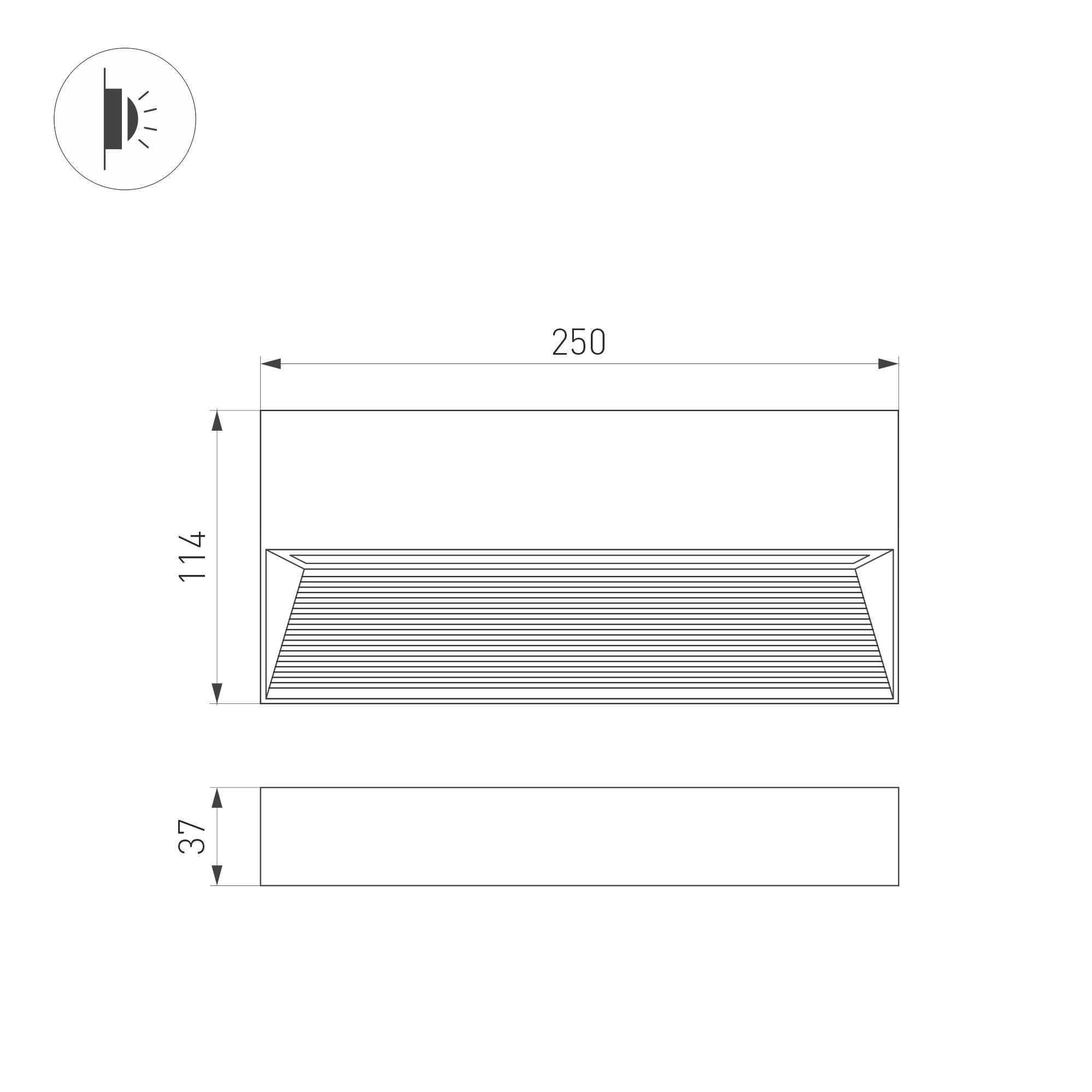 Светильник LGD-RIBONIK-S250x114-10W Warm3000 (Черный, 70 deg, 230V) (Arlight, IP65 Металл, 5 лет)