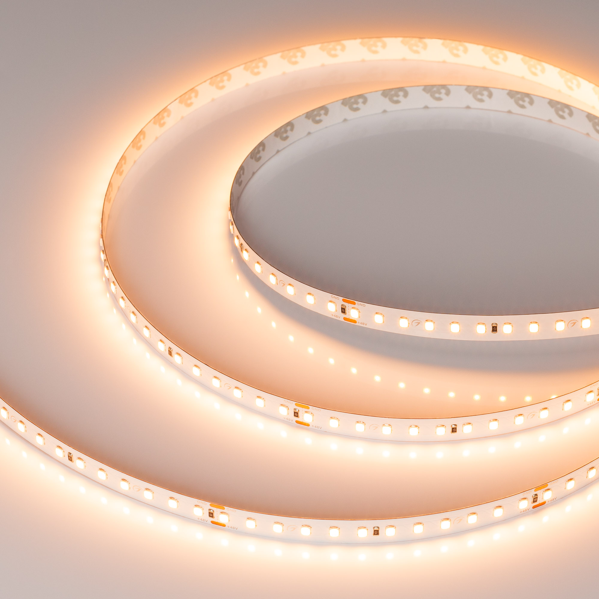 Лента UL-A120-10mm 48V Warm2400 (10 W/m, IP20, 30m) (Arlight, Открытый)