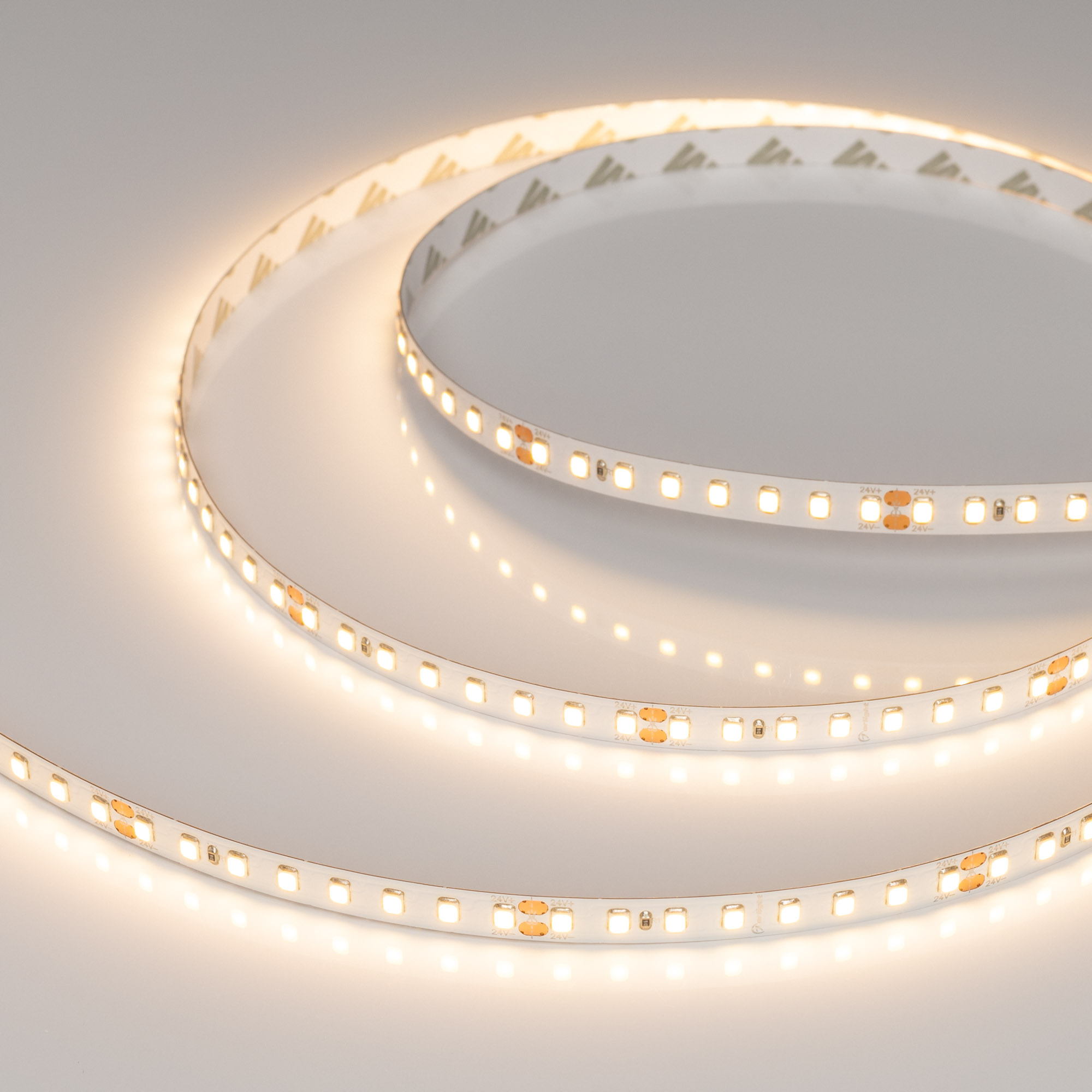 Лента RT-A128-8mm 24V Warm2700 (10 W/m, IP20, 5m) (Arlight, высок.эфф.150 лм/Вт)