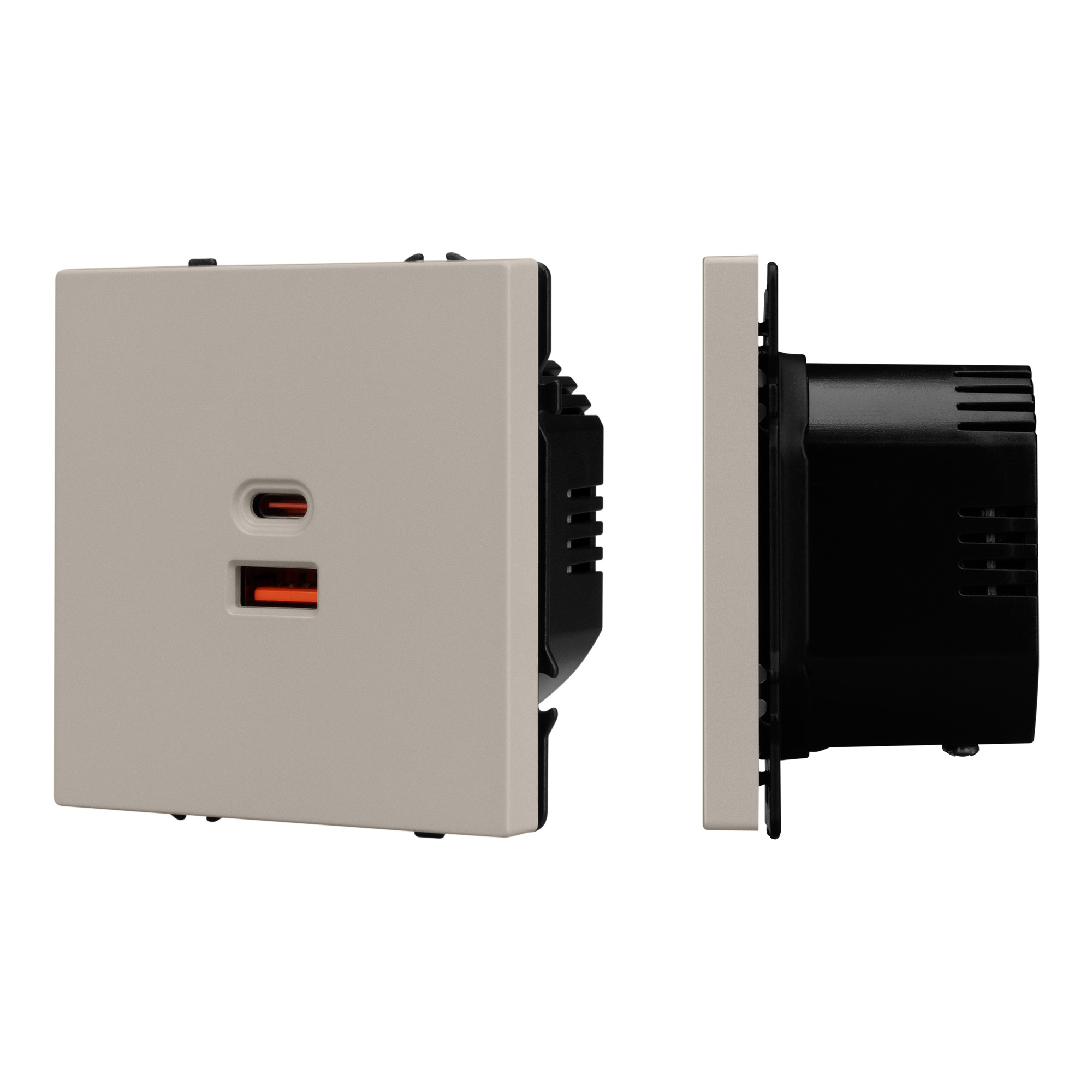 ARL NOBE USB Розетка тип A+C софт-тач кашемир SCT-MUAC-SFPL-FC-CA (65W, QC3) (Arlight)