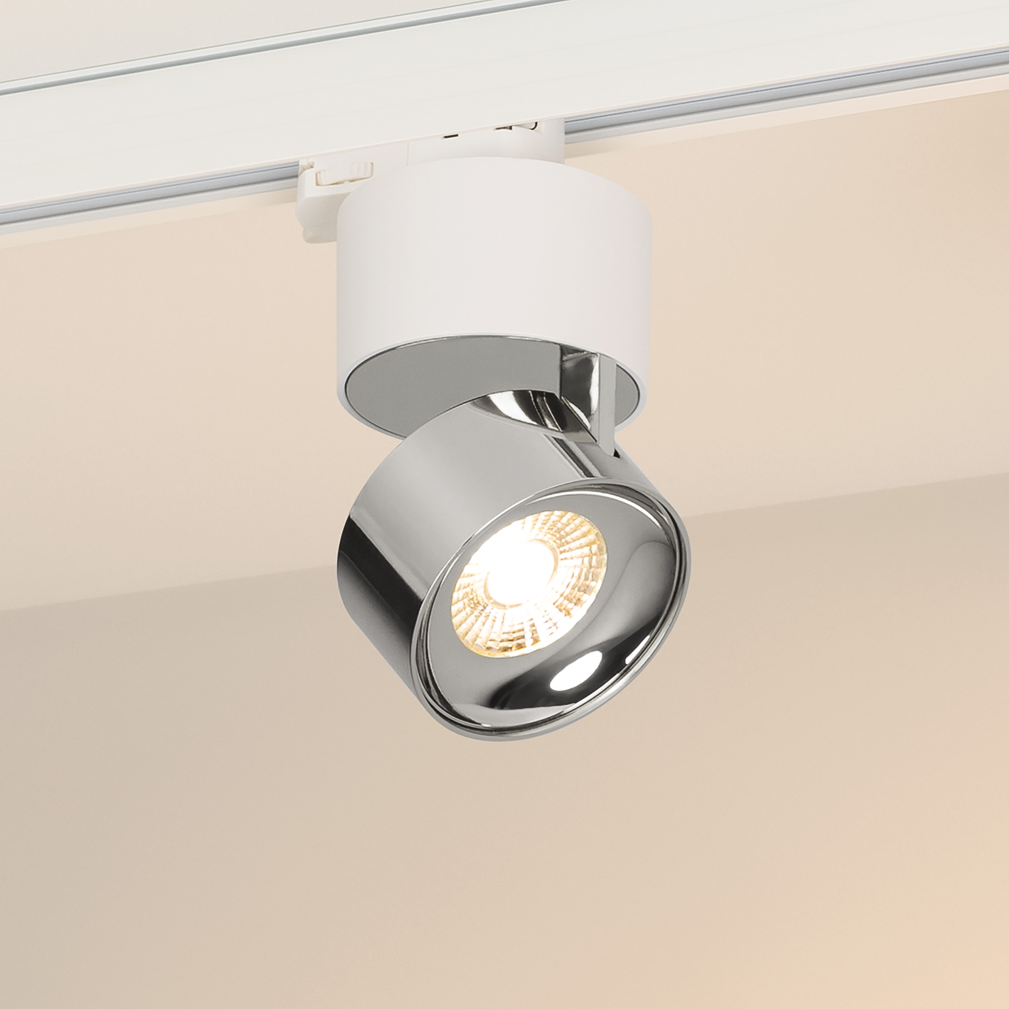 Светильник SP-PLURIO-TRACK-4TR-R77-9W Warm3000 (WH-CHR, 36 deg, 230V) (Arlight, IP20 Металл, 3 года)