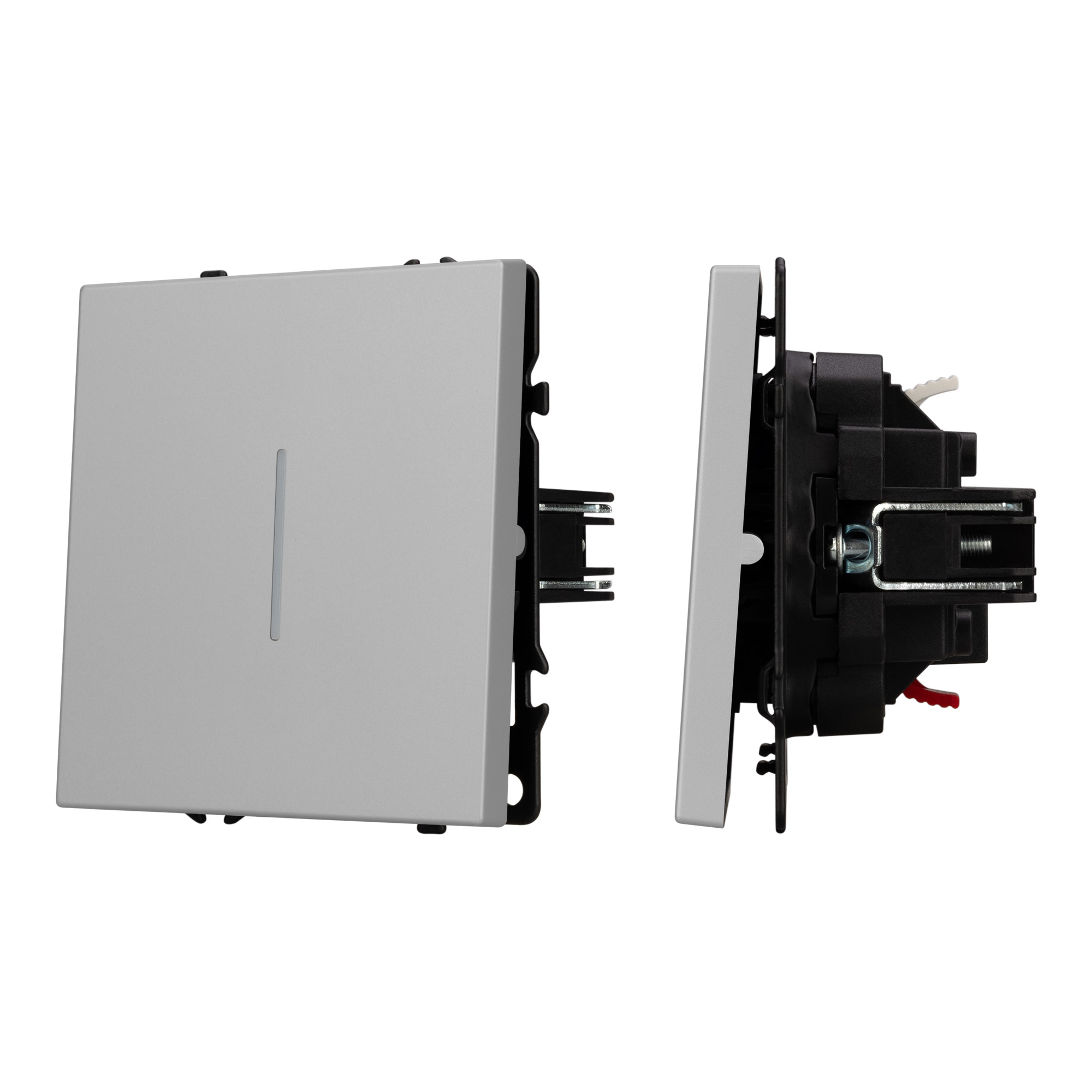 ARL NOBE Выключатель проходной 1 кл подсветка софт-тач никель SWT-MKP1-SFPL-L-IS (250V, 10A) (Arlight)