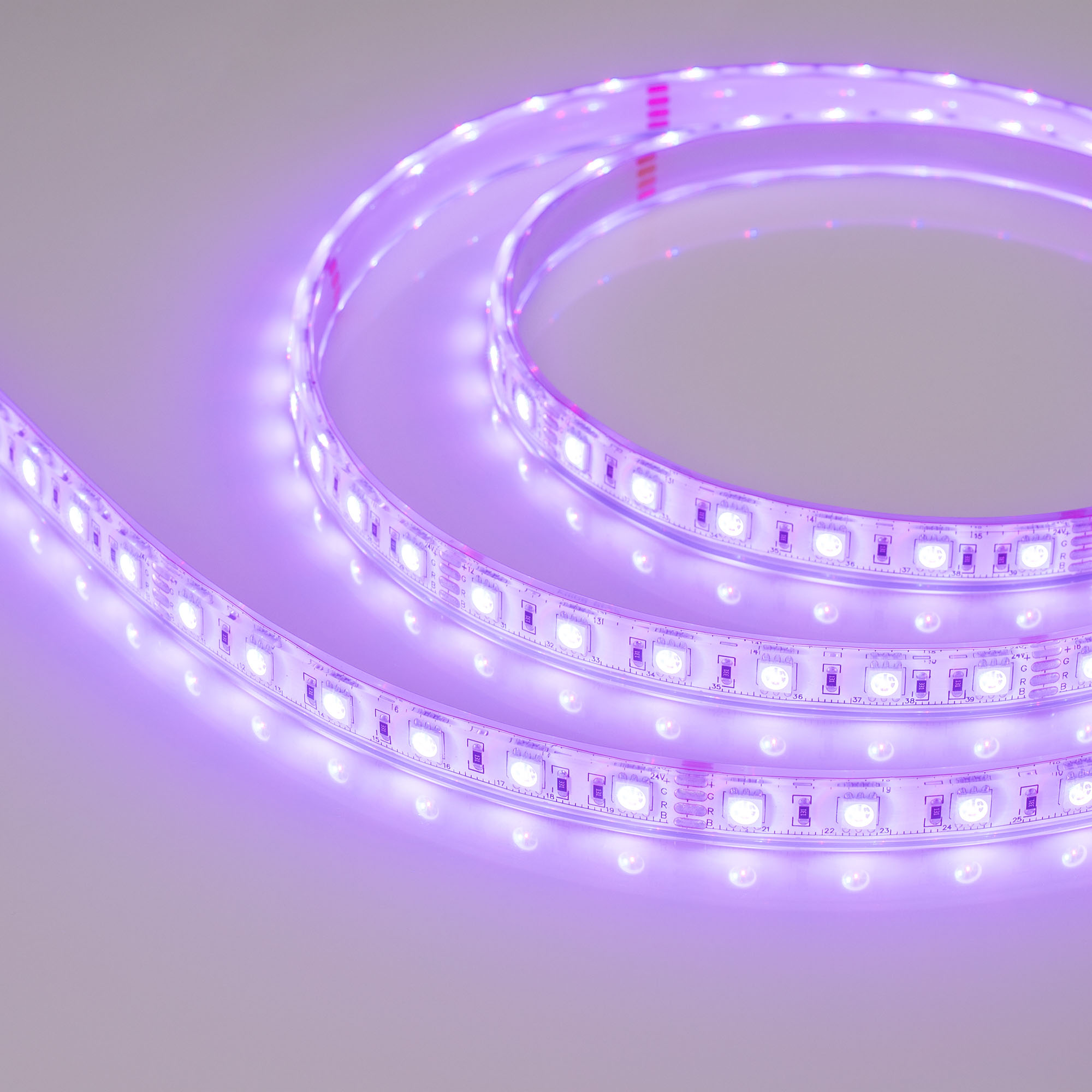 Лента герметичная RTW-PU-B60-12.5mm 24V RGB (14.4 W/m, IP68, Wire 2m, 5m) (Arlight)