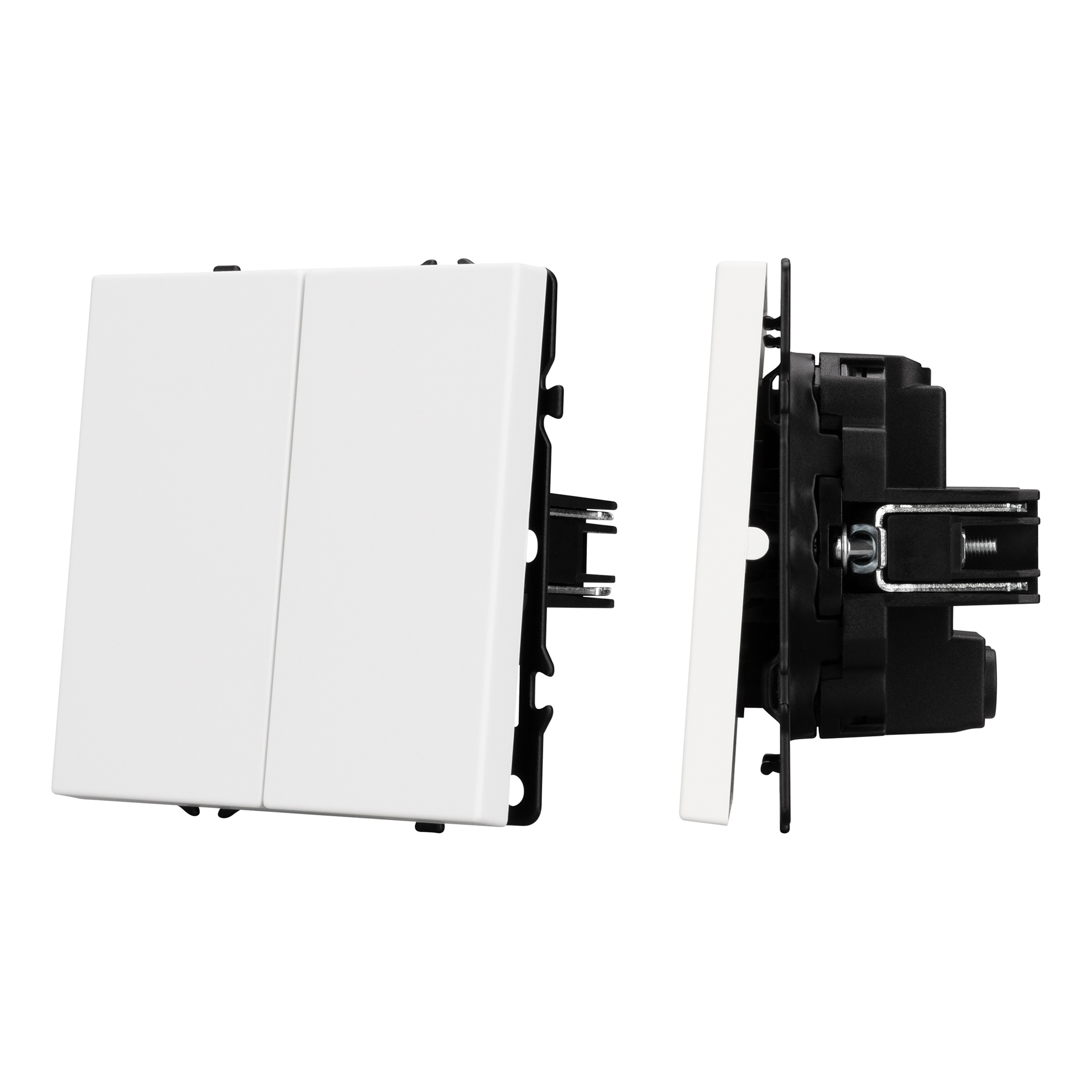 ARL NOBE Выключатель перекрёстный 2 кл софт-тач белый кварц SWT-MKX2-SFPL-WH (250V, 10A) (Arlight)