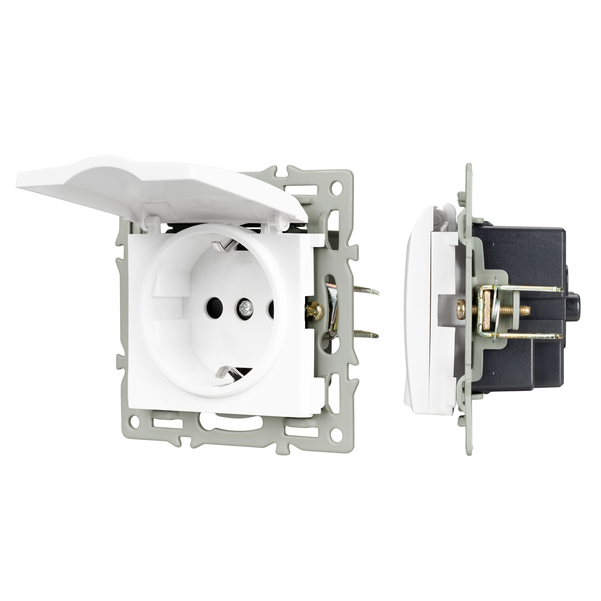 Механизм розетки влагозащищённый SCT-MCP-PL-WH (250V, 16A) (Arlight)